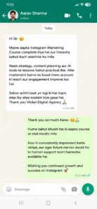 Viidan Digital Marketing Course Student Feedback